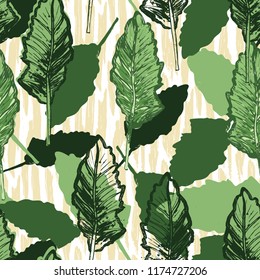 kale leaves on textured background seamless repeat pattern background. Great for fabric, kitchen, paper, backgrounds, banners