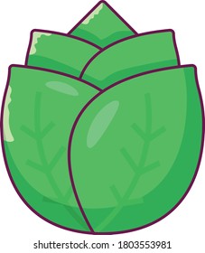 kale vector flat color icon