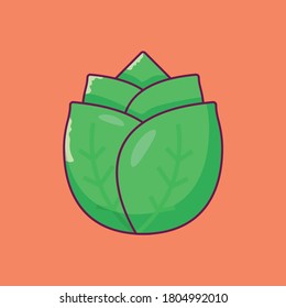kale vector flat color icon