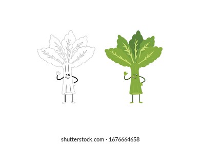Ilustración Del Vector De Kale De La Placa Vegetable