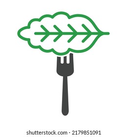 Kale vegetables vegan icon vector design template