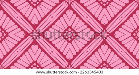 Kaleidoscope Abstract Pattern. Swimwear Design. Ceramic Floral Tile. Vector Seamless Wallpaper. Magenta Bohemian Ethnic Print. Pink Artistic Optical Repeat. Decorative Ethnic Boho Print.