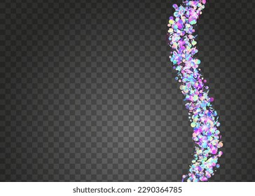 Kaleidoscope Background. Bright Foil. Party Banner. Violet Laser Tinsel. Iridescent Texture. Glamour Art. Shiny Colorful Decoration. Carnival Glitter. Purple Kaleidoscope Background