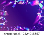 Kaleidoscope Background. Webpunk Foil. Bokeh Confetti. Carnival Glitter. Pink Shiny Sparkles. Disco Design. Party Abstract Illustration. Digital Art. Violet Kaleidoscope Background