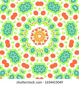 Kaleidoscope boho texture is an ethnic Indian symbol for the backgrounds. Spiritual tribal Ethnic pattern. Vector illustration.
