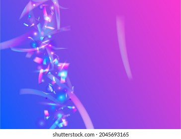 Kaleidoscope Confetti. Light Sparkles. Holiday Foil. Pink Laser Glitter. Blur Realistic Sunlight. Metal Prism. Carnival Texture. Unicorn Art. Purple Kaleidoscope Confetti