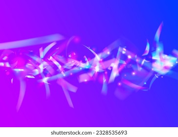 Kaleidoscope Confetti. Party Flyer. Transparent Sparkles. Unicorn Foil. Purple Laser Tinsel. Luxury Art. Rainbow Effect. Metal Festival Wallpaper. Blue Kaleidoscope Confetti