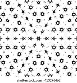 Kaleidoscope geometric black and white pattern. Abstract background. Vector illustration