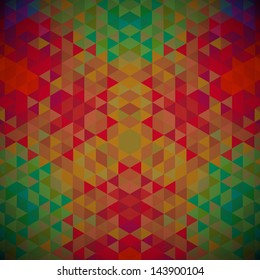 Kaleidoscope geometric dark pattern. Abstract  vector background. Greeting card