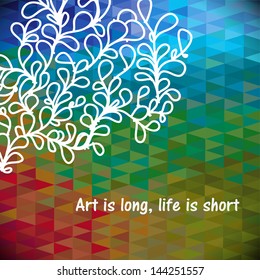 Kaleidoscope geometric dark pattern. Abstract modern love vector background. Greeting card