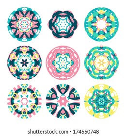 Kaleidoscope geometric pattern. Abstract vector background