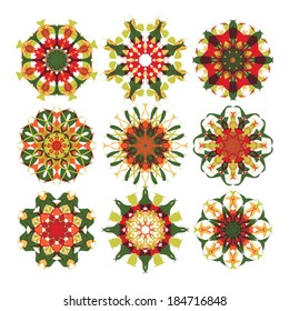 Kaleidoscope geometric pattern. Abstract vector background