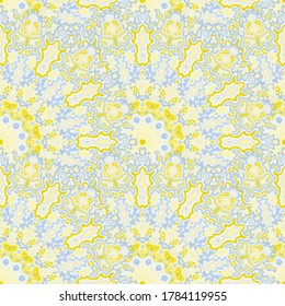 Kaleidoscope geometric seamless ornament. Arabic ethnic vector composition. Tangle damask mandala floral seamless pattern. Wrapping paper print.