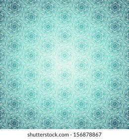 Kaleidoscope geometric seamless pattern. Winter pattern on the window. Abstract vector background. Seamless winter ornament for Christmas design. Vector illustration. Eps 10