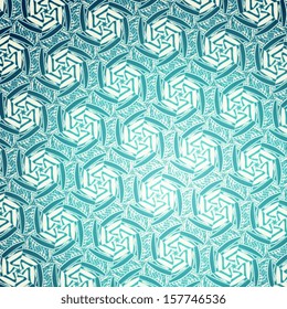 Kaleidoscope geometric seamless pattern. Winter pattern on the window. Abstract vector background. Seamless winter ornament for Christmas design. Vector illustration. Eps 10