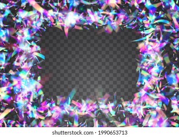 Kaleidoscope Glitter. Holiday Foil. Modern Art. Shiny Celebrate Illustration. Birthday Tinsel. Purple Retro Confetti. Party Element. Glitch Texture. Blue Kaleidoscope Glitter