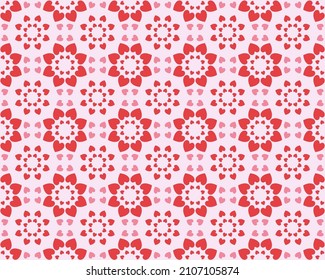 Kaleidoscopio de corazones. Patrón vectorial transparente