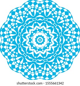 Kaleidoscope isolated blue snowflake  pattern