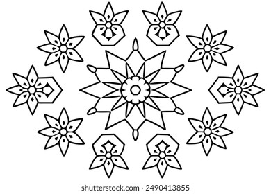 Kaleidoscope Kismet Pattern Line Art Studies