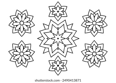 Kaleidoscope Kismet Pattern Line Art Creations