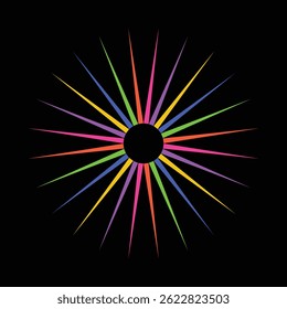 Um caleidoscópio de luz estourando do coração da escuridão