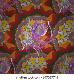 Kaleidoscope, medallion, yoga, india, arabic. Tribal, Boho, Bohemian style. Geometric circle vector element. Ornament blue colored card with mandala.