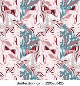 Kaleidoscope mosaic seamless pattern. Abstract geometric ethnic tile. Creative floral vintage ornament. Design for fabric, textile print, wrapping paper, cover. Vector illustration