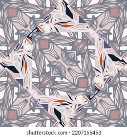 Kaleidoskop-Mosaik nahtloses Muster. Abstrakte geometrische Kachel. Kreative Blütendekoration. Design für Gewebe, Stoffdruck, Wickelpapier, Deckel. Vektorgrafik
