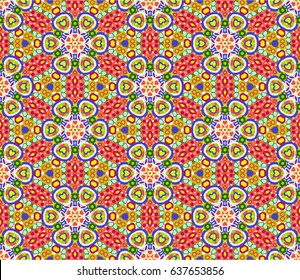kaleidoscope mosaic seamless vector pattern