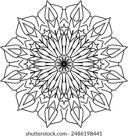 Patrón caleidoscópico, página para colorear moderna mandala
