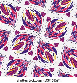 Kaleidoscope pattern with shell, water drops, wing. Duplicate and rotation all elements and match with  feminizing.