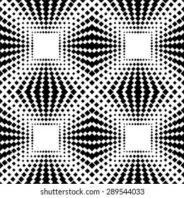  kaleidoscope pattern of squares, rhombus, seamless vector background.