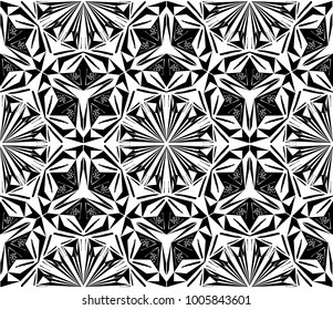 Kaleidoscope  pattern vector.  Psychedelic design element for wallpaper, scrapbooking, fabric. Monochrome fantastic background.