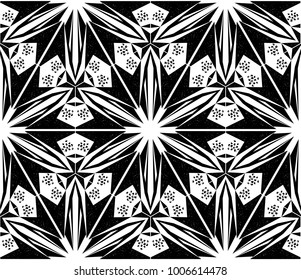 Kaleidoscope  pattern vector.  Psychedelic design element for wallpaper, scrapbooking, fabric. Monochrome fantastic background.