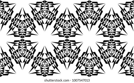 Kaleidoscope  pattern vector.  Psychedelic design element for wallpaper, scrapbooking, fabric. Monochrome fantastic background.
