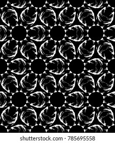 Kaleidoscope  pattern vector.  Psychedelic design element for wallpaper, scrapbooking, fabric. Monochrome background.