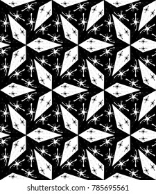 Kaleidoscope  pattern vector.  Psychedelic design element for wallpaper, scrapbooking, fabric. Monochrome background.