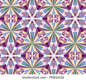 Kaleidoscope  pattern vector.  Psychedelic design element for wallpaper, scrapbooking, fabric. Colorful background.