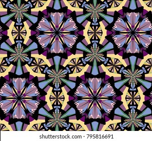 Kaleidoscope  pattern vector.  Psychedelic design element for wallpaper, scrapbooking, fabric. Colorful background.