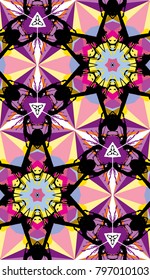 Kaleidoscope  pattern vector.  Psychedelic design element for wallpaper, scrapbooking, fabric. Colorful background.