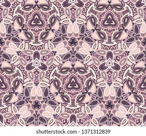 Kaleidoscope seamless pattern, background. Abstract shapes. Useful as design element for texture and artistic compositions.