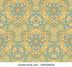 Kaleidoscope seamless pattern, background. Abstract shapes. Useful as design element for texture and artistic compositions.