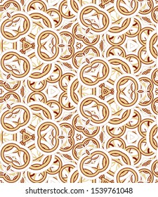 Kaleidoscope seamless pattern. Colored abstraction on white background. Useful as design element for texture and artistic compositions.