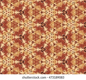 Kaleidoscope seamless pattern. Composed of color abstract elements. Useful as design element for texture and artistic compositions.
