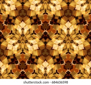 Kaleidoscope seamless pattern. Composed of color abstract shapes. Useful as design element for texture and artistic compositions.