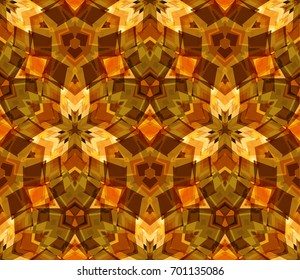 Kaleidoscope seamless pattern. Composed of color abstract shapes. Useful as design element for texture and artistic compositions.