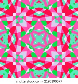 Patrón sin fisuras de Kaleidoscope. Ornamento de mosaico abstracto decorativo. Diseño geométrico para tela, imprenta textil, papel envolvente, cubierta. Ilustración del vector