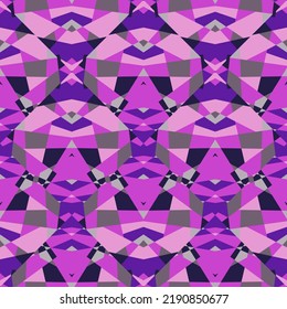 Kaleidoscope seamless pattern. Decorative abstract mosaic ornament. Geometric design for fabric, textile print, wrapping paper, cover. Vector illustration