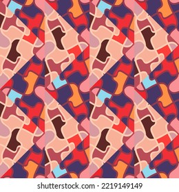 Patrón sin fisuras de Kaleidoscope en estilo doodle. Ilusiones ópticas dibujadas a mano adorno de mosaico. Diseño geométrico para tela, imprenta textil, papel envolvente, cubierta. Ilustración del vector