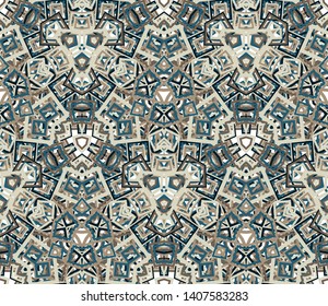 Kaleidoscope seamless pattern. Geometric abstraction on white background. Useful as design element for texture and artistic compositions.